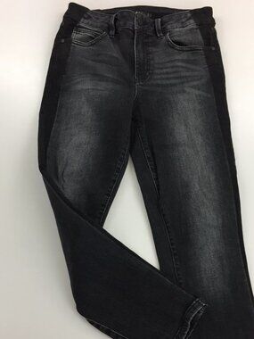 Anthropologie Level 99 Bailey tuxedo stripe black skinny jeans size 25
